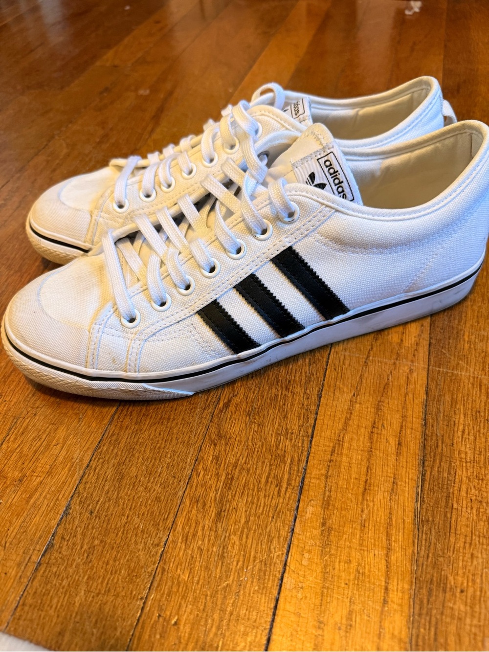 adidas Nizza Low-Top Sneakers White & Black US 12.5